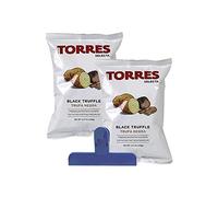 Torres Chips de pommes de terre à la truffe noire avec clip de sac, patatas fritas à l'ancienne fabriquées à la main - Certifiées sans gluten - 125 g par sac - un produit d'Espagne (lot de 2)