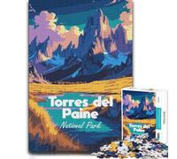 Torres Del Paine National Park Poster Puzzle en Bois, 1000 pièces | Le tri par couleurs et formes: une activité facile à interrompre puis reprendre en intérieur.