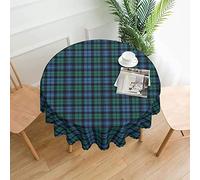 Torribala Nappe Black Watch Tartan Ancient 60 Pouces Étanche À La Poussière Ronde Décoration De Table Infroissable Couverture De Table