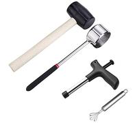 Torribala Outils D'Ouverture de Noix de avec Marteau Super Safe & Easy to Open Young Cocouts, Ouvre-Porte de Qualité Alimentaire, Maillet en Caoutchouc avec PoignéE