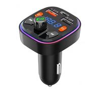 Torribala Transmetteur FM Bluetooth pour Voiture - Double Port USB et Chargeur de Voiture PD de Type C, Rétroéclairage LED 7 Couleurs, Lecteur de Musique MP3, Installation Facile, Facile à Utiliser