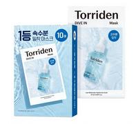Torriden DIVE-IN Masques visage à l'acide hyaluronique de faible poids moléculaire 10EA - 100% feuilles de cellulose pour peau sensible | sans parfum sans alcool sans colorant | Vegan Clean Beauty