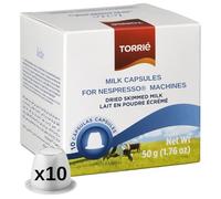Torrié Dosettes de lait compatibles avec les machines Nespresso® Original (10 dosettes)