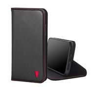 TORRO Coque Compatible avec iPhone 11 - Étui Portefeuille en Cuir Premium avec Fonction de Support et Porte-Cartes (Noir avec Détail Rouge)