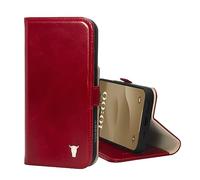 TORRO Coque Compatible avec iPhone 15 - Étui Portefeuille en Cuir Premium avec Fonction de Support et Porte-Cartes - Rouge