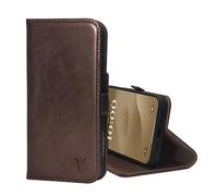 TORRO Coque Compatible avec iPhone 15 - Étui Portefeuille en Cuir Premium avec Fonction de Support et Porte-Cartes - Marron Foncé