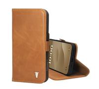 TORRO Coque Compatible avec iPhone 15 Pro - Étui Portefeuille en Cuir Premium avec Fonction de Support et Porte-Cartes (Compatible avec Les chargeurs Officiels MagSafe) - Marron Clair