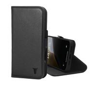 TORRO Coque Compatible avec iPhone 16+ Plus - Étui Portefeuille en Cuir Véritable avec Béquille et Porte-Cartes (Compatible avec Les chargeurs Officiels MagSafe) - Noir
