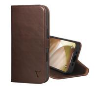 TORRO Coque Compatible avec iPhone Air 6.5" 2025 - Étui Portefeuille en Cuir Véritable avec Béquille et Porte-Cartes (Compatible avec Les chargeurs Officiels MagSafe) - Marron Foncé