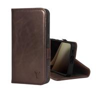 TORRO Coque Compatible avec Samsung Galaxy S24 5G - Étui Portefeuille en Cuir Véritable avec Béquille et Porte-Cartes (Marron Foncé)