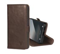 TORRO Coque Compatible avec Samsung Galaxy S25 5G 2025 - Étui Portefeuille en Cuir Véritable avec Béquille et Porte-Cartes (Marron Foncé)
