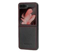 TORRO Coque Compatible avec Samsung Galaxy Z Flip6 / Flip7 FE - Étui en Cuir Véritable avec Doublure en Microfibre pour Galaxy Z Flip 6 / Flip 7 FE (Noir)