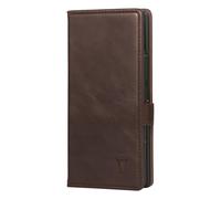TORRO Coque Compatible avec Samsung Galaxy Z Fold7 2025 - Étui Portefeuille en Cuir Véritable avec Béquille et Porte-Cartes (Marron Foncé)