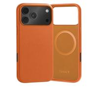 TORRO Coque en Cuir Compatible avec iPhone 17 Pro 6.3" 2025 - Cuir Véritable Compatible MagSafe, Etui Mince Pare-Chocs (Orange)