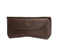 TORRO Étui à lunettes - Étui à lunettes/lunettes de soleil en cuir véritable avec doublure en microfibre et support de pont de nez (Marron foncé)