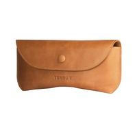 TORRO Étui à lunettes - Étui à lunettes/lunettes de soleil en cuir véritable avec doublure en microfibre et support de pont de nez (Marron clair)