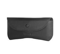 TORRO Étui à lunettes - Étui à lunettes/lunettes de soleil en cuir véritable avec doublure en microfibre et support de pont de nez (Noir)