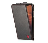 TORRO Étui en cuir pour iPhone 12 / iPhone 12 Pro (avec chargement MagSafe) - Noir avec détails rouges