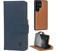 TORRO Étui portefeuille détachable pour Galaxy S25 Ultra - Nubuck / Bleu
