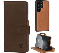 TORRO Étui portefeuille détachable pour Galaxy S25 Ultra - Nubuck / Marron foncé