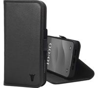 TORRO Étui portefeuille en cuir pour iPhone 15 (avec fonction de support) - Noir