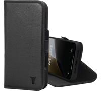 TORRO Étui portefeuille en cuir pour iPhone 16 Plus (avec fonction de support et chargement MagSafe) - Noir
