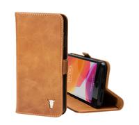 TORRO Étui portefeuille en cuir pour iPhone SE et iPhone 8/7 (avec fonction de support) - Marron clair