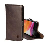 TORRO Étui portefeuille en cuir pour iPhone SE & iPhone 8/7 (avec fonction de support) - Marron foncé