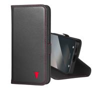 TORRO Galaxy A36 Housse en cuir (avec fonction de support) - Noir avec détail rouge