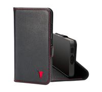 TORRO Galaxy S23 FE Housse en cuir (avec fonction de support) - Noir avec détail rouge