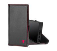 TORRO Galaxy S23 Ultra Housse en cuir (avec fonction de support) - Noir avec détail rouge
