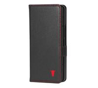 TORRO Galaxy Z Fold6 Étui portefeuille en cuir (avec fonction de support) - Noir avec détail rouge