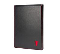 TORRO Grand Porte-Carte de Score de Golf et Porte-carnet de Parcours - Portefeuille pour Carte de Score de Golf et carnet de Parcours en Cuir véritable avec Crayon (Noir avec Rouge)