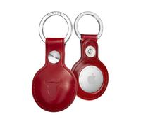 TORRO Porte-Clés en Cuir Compatible avec AirTag - Porte-Clef en Cuir Véritable avec Anneau en Métal Brossé (Rouge)