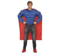 W WIDMANN MILANO Party Fashion - Déguisement super héros musclé, débardeur musclé avec cape, super héros, carnaval