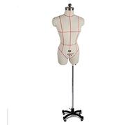 Torse de mannequin de couture féminin, forme de robe réglable pour adulte demi-corps épinglable avec roulette chromée, affichage de conception de vêtements pour femmes (couleur : blanc, taille :
