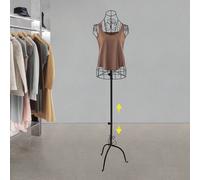 Torse de mannequin féminin en fer, buste de couturière avec support noir pour la présentation de vêtements et de bijoux UtilisationCe présentoir convient aux boutiques, magasins de vêtements, vitrines