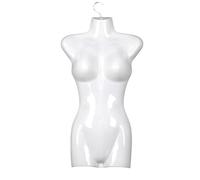 Torse féminin en plastique 70 cm - Haut blanc - Buste mannequin - Body demi-coque