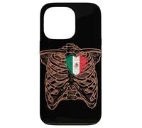 Torse squelette mexicain cœur drapeau mexicain longue vie Coque pour iPhone 13 Pro