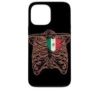 Torse squelette mexicain cœur drapeau mexicain longue vie Coque pour iPhone 13 Pro Max