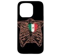 Torse squelette mexicain cœur drapeau mexicain longue vie Coque pour iPhone 15 Pro