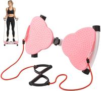 Torsion Disque de Taille, Twist Waist Disc Board avec cordon de serrage,Équipement Fitness Domicile,Appareil torsion taille avec résistance réglable fonction massage 150 KG Max pour Maison (Rose)