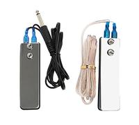TorSor Lot de 2 interrupteurs à pédale de tatouage avec câble de prise de 6,35 mm en acier inoxydable pour pistolet de tatouage, kit de machine débutants, artistes
