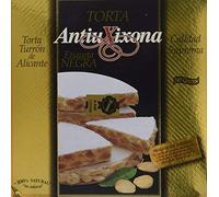 Torta de Turrón espagnol (dur) avec dénomination d'origine - Marque Antiu Xixona, Nougat Label Noir, Qualité Suprême, 200g