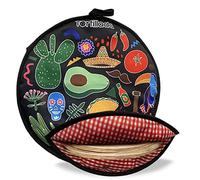 Tortillada - Chauffe-Tortillas 30 cm pour Micro-ondes - Chauffe Tortillas en Coton/Polyester pour Tortillas, Tacos, Roti et Chapati - Pochette pour Garder les Tortillas Chaudes - Noir