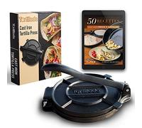 Tortillada Presse à tortilla en fonte 20 cm avec livre de recettes (français non garanti)