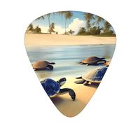 Tortles on the Beach Lot de 12 médiators antidérapants durables pour guitare électrique, acoustique, ukulélé