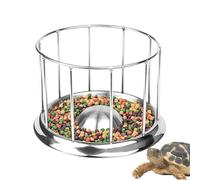 Tortoise Feeding Dish, Stainless Steel Tray, 7.5x6.3cm/2.95x2.48 inches Terrarium Food Bowl, Pet Feeder Dispenser, Reptile Habitat Accessory, Bearded Dragon Lizard Turtle Use