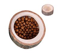 Tortoise Food Dish, Reptile Feeding Basin, Natural Wood Design, Sturdy Habitat Accessory, 2.36x1.57x0.98 inches, Ideal Pet Supplies for Terrariums and Enclosures