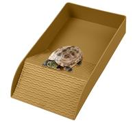 Tortoise Habitat with Non-Slip Ramp Shallow Reptile Pool Rectangular 12x6x2in Turtle Tub Smooth & Sturdy Plastic Tortoise Water Dish for Gecko SnakeTortoise Habitat